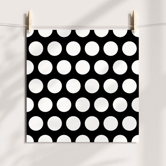 Big Black en White Polka Dots Poster