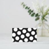 Big Black en White Polka Dots Visitekaartje (Staand voorkant)