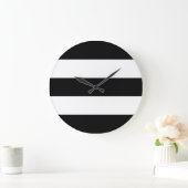 Big Black en White Stripes Grote Klok (Huis)