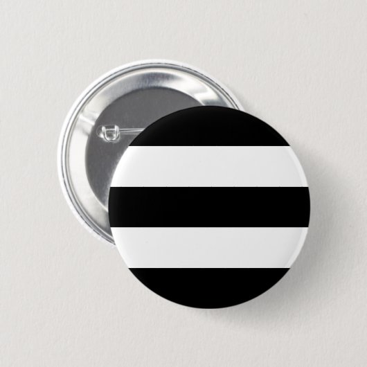 Big Black en White Stripes Ronde Button 5,7 Cm (Voorkant /achterkant)