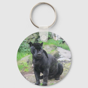 Big Black Jaguar Cat op zondag in Rock Sleutelhanger