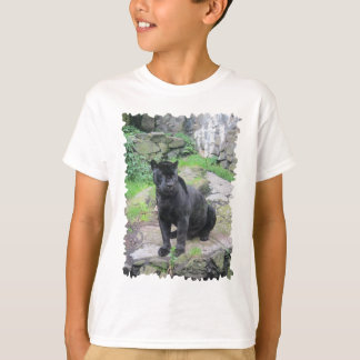 Big Black Jaguar Cat op zondag in Rock T-shirt
