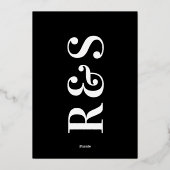 Big Black Monogram geperste goudolie bespaart datu Folie Uitnodiging (Achterkant)