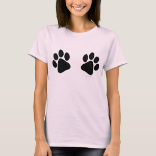 Big Black Paw Prints Groot Hondenliefhebber Funny T-shirt