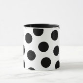 Big Black Polka Dots op  achtergrond Mok (Midden)