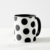 Big Black Polka Dots op  achtergrond Mok (Voorkant rechts)