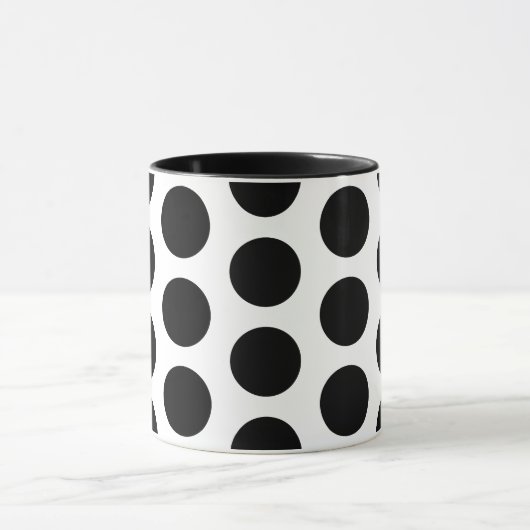 Big Black Polka Dots Patroon Mok (Midden)