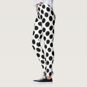 Big Black Polka Dots Pattern White Leggings (Links)