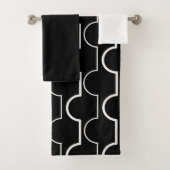 Big Black Scallops Bath Towel Set Bad Handdoek (Insitu)