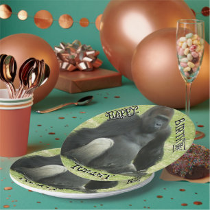 Big Black Sitting Gorilla Papieren Bordje