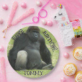 Big Black Sitting Gorilla Papieren Bordje (Feest)