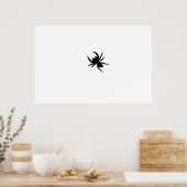 Big Black Spider Zwart-wit Art Poster (Keuken)