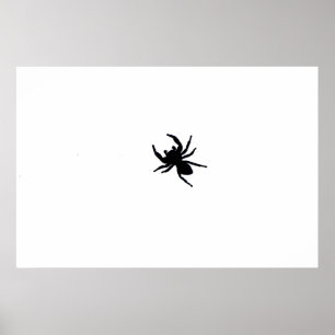 Big Black Spider Zwart-wit Art Poster