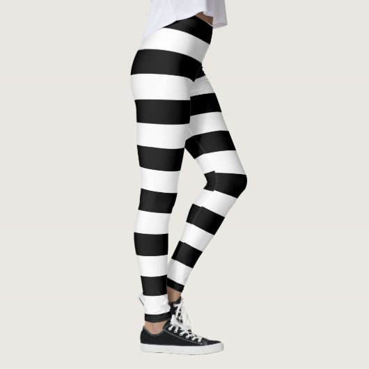 Big Black White Stripes Halloween Leggings (Rechts)