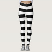Big Black White Stripes Halloween Leggings (Voorkant)