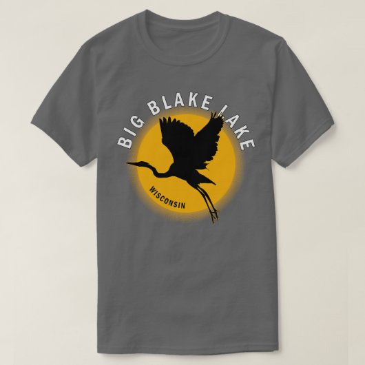 Big Blake Lake in Wisconsin Heron Sunrise T-shirt (Design voorkant)