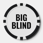 Big Blind Eenvoudige Zwart Wit Tekst Poker Chips (Voorkant)