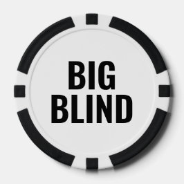 Big Blind Eenvoudige Zwart Wit Tekst Poker Chips