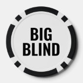 Big Blind Eenvoudige Zwart Wit Tekst Poker Chips (Achterkant)