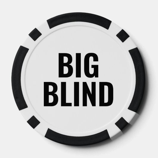 Big Blind Eenvoudige Zwart Wit Tekst Poker Chips (Achterkant)