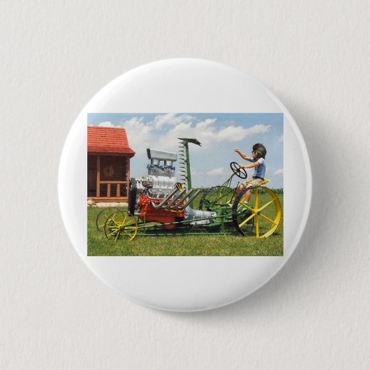 Big Block Lawn Mower Ronde Button 5,7 Cm (Voorkant)