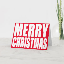 Big Block White kerst Feestdagen Kaart