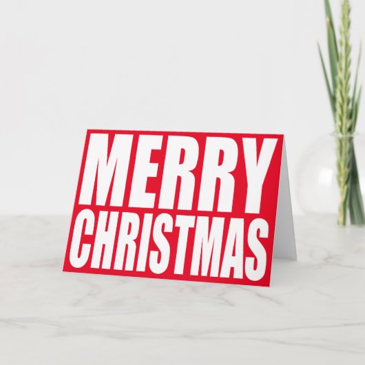Big Block White kerst Feestdagen Kaart (Voorkant)