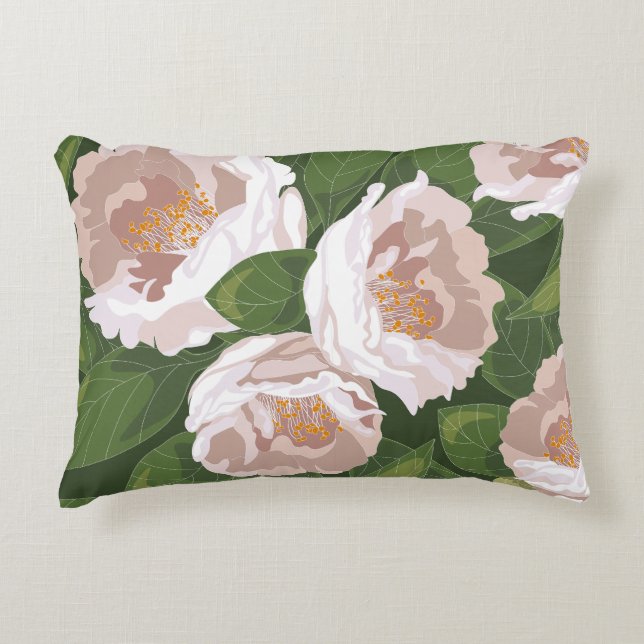 Big Bloom Camellia Charm Accent Kussen (Voorkant)