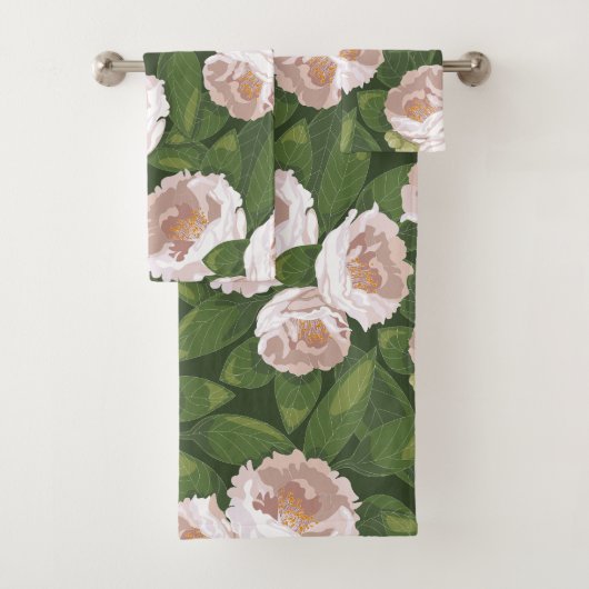 Big Bloom Camellia Charm Bad Handdoek (Insitu)