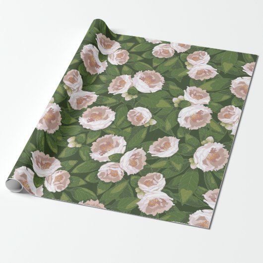 Big Bloom Camellia Charm Cadeaupapier (Uitgerold)