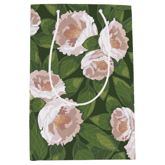 Big Bloom Camellia Charm Medium Cadeauzakje (Voorkant)