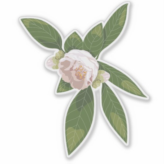 Big Bloom Camellia Charm Sticker (Voorkant)