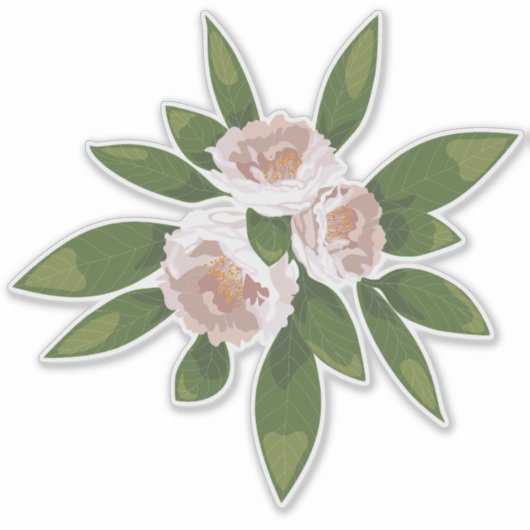 Big Bloom Camellia Charm Sticker (Voorkant)