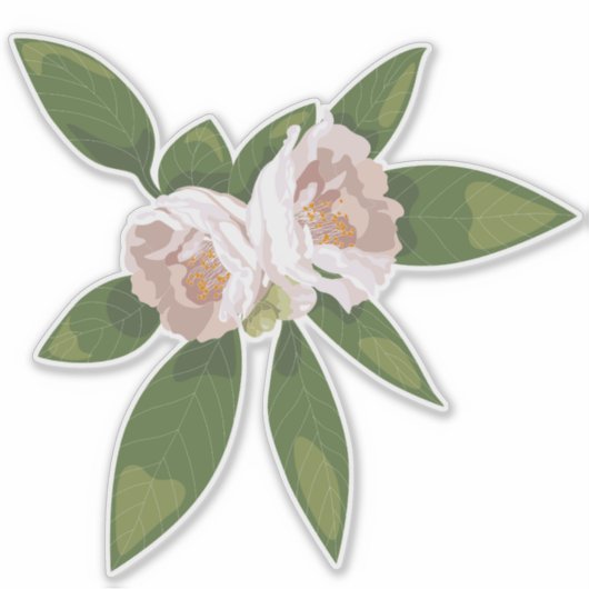 Big Bloom Camellia Charm Sticker (Voorkant)
