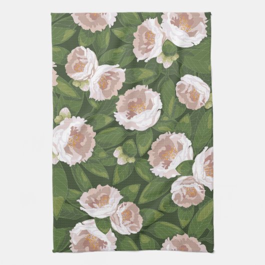 Big Bloom Camellia Charm Theedoek (Verticaal)