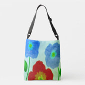 Big Blooms Abstracte kunst Crossbody Tas (Achterkant)