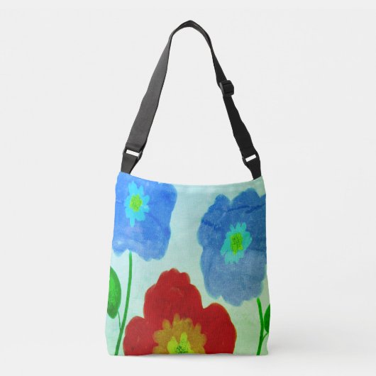 Big Blooms Abstracte kunst Crossbody Tas (Voorkant)
