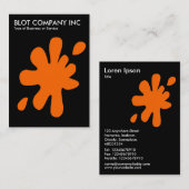 Big Blot - Sinaasappel op zwart Visitekaartje (Voorkant / Achterkant)