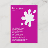 Big Blot - White op Deep Magenta CC0099 Visitekaartje (Achterkant)