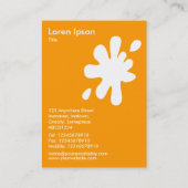 Big Blot - White op Oranje FF9900 Visitekaartje (Achterkant)