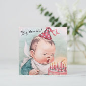 Big Blowout Birthday Baby Feestdagenkaart (Staand voorkant)