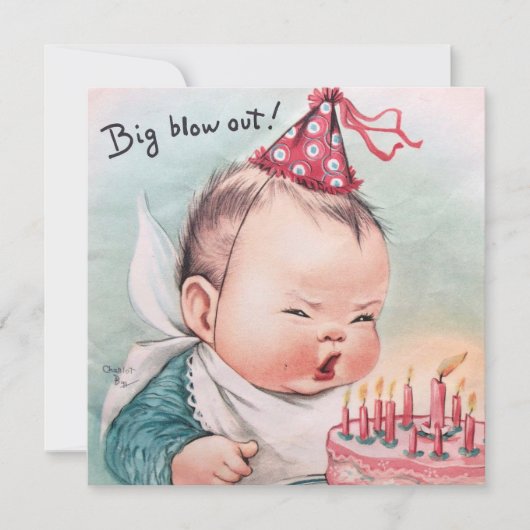 Big Blowout Birthday Baby Feestdagenkaart (Voorkant)