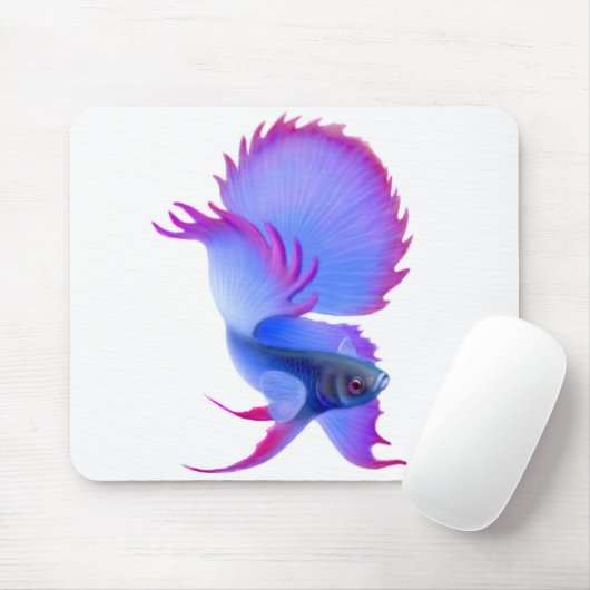 Big Blue Betta Fish Mousepad Muismat (Met muis)