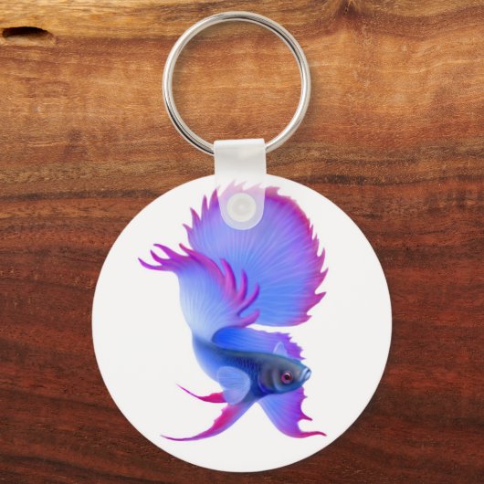 Big Blue Betta Fish Sleutelhanger (Voorkant)