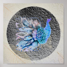 "Big Blue Bird" 8" x 8 "Ingelijste en Matte