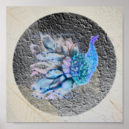 "Big Blue Bird" 8" x 8 "Ingelijste en Matte Poster