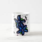 Big Blue Black Flowers Koffiemok (Center)