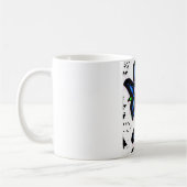 Big Blue Black Flowers Koffiemok (Links)