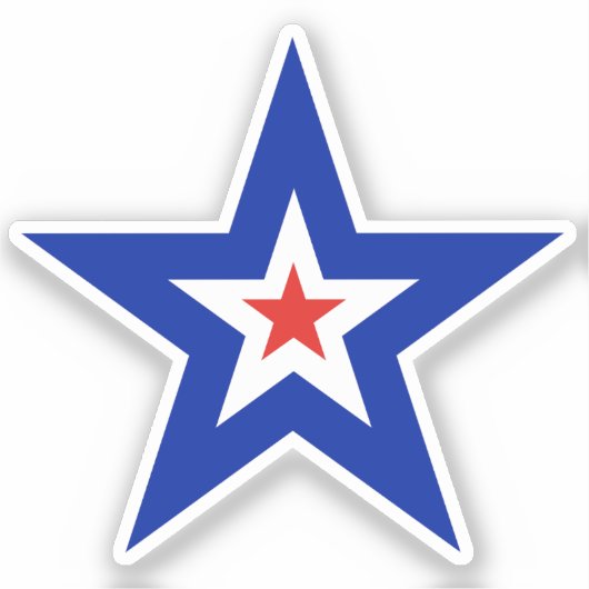 Big Blue Border Patriottisch Amerikaans Kiss-Cut V Sticker (Voorkant)