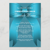 Big Blue Bow Familie Kerstdiner Menu (Voorkant)